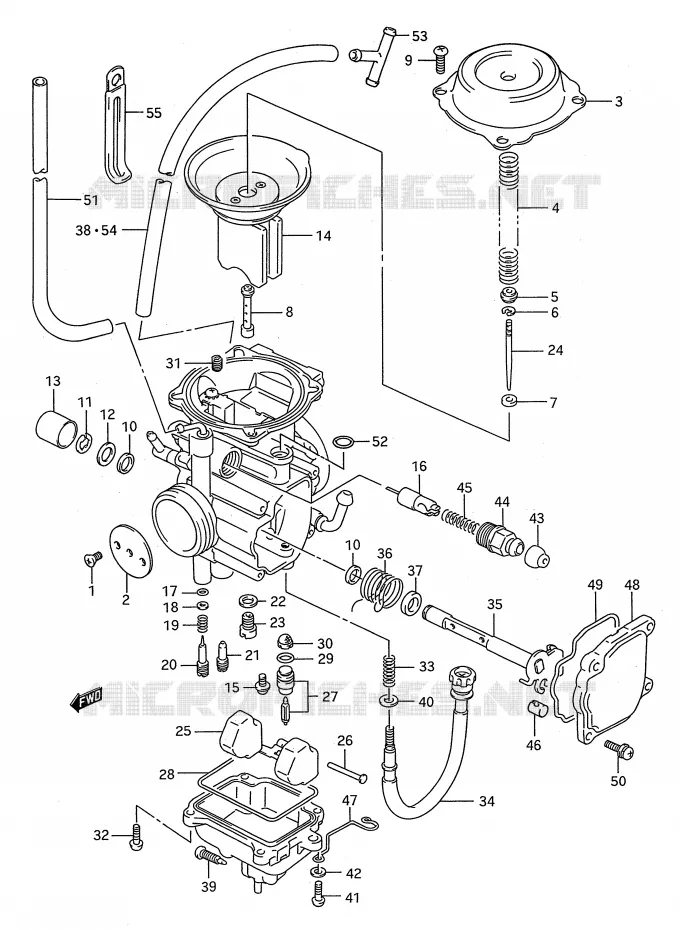 CARBURATOR (MODELE K/L/M/N/P/R/S) Suzuki QUAD 250 KINGQUAD 1988  LT-F4WDJ(E28)