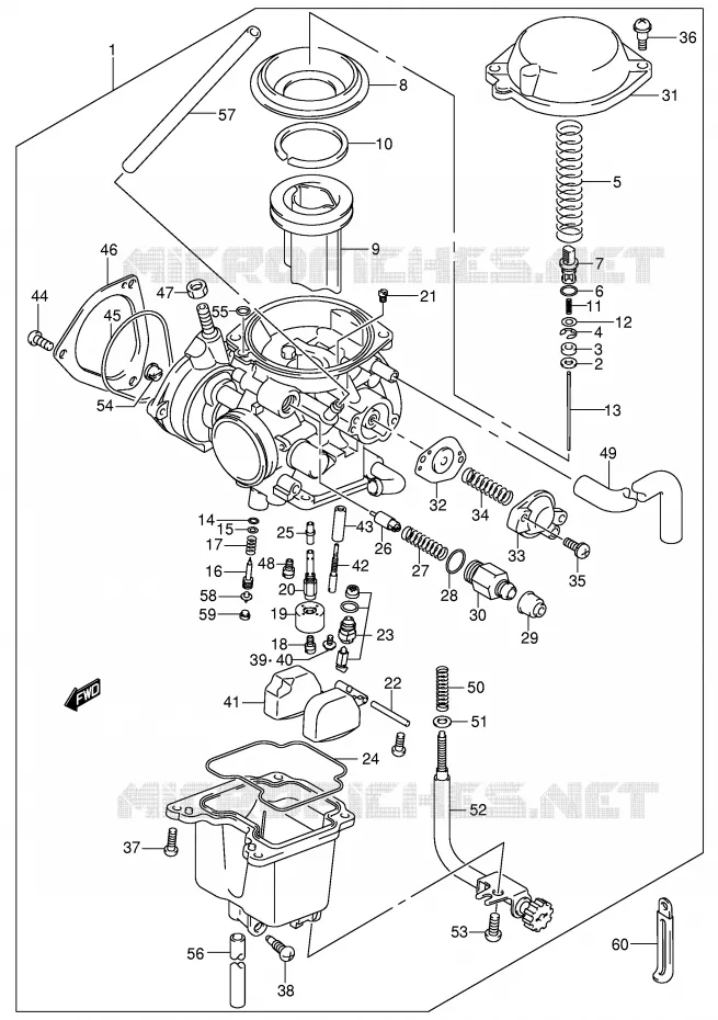 CARBURATOR Suzuki QUAD 400 QUADSPORT 2004  LT-Z400ZK4(E3/E28)