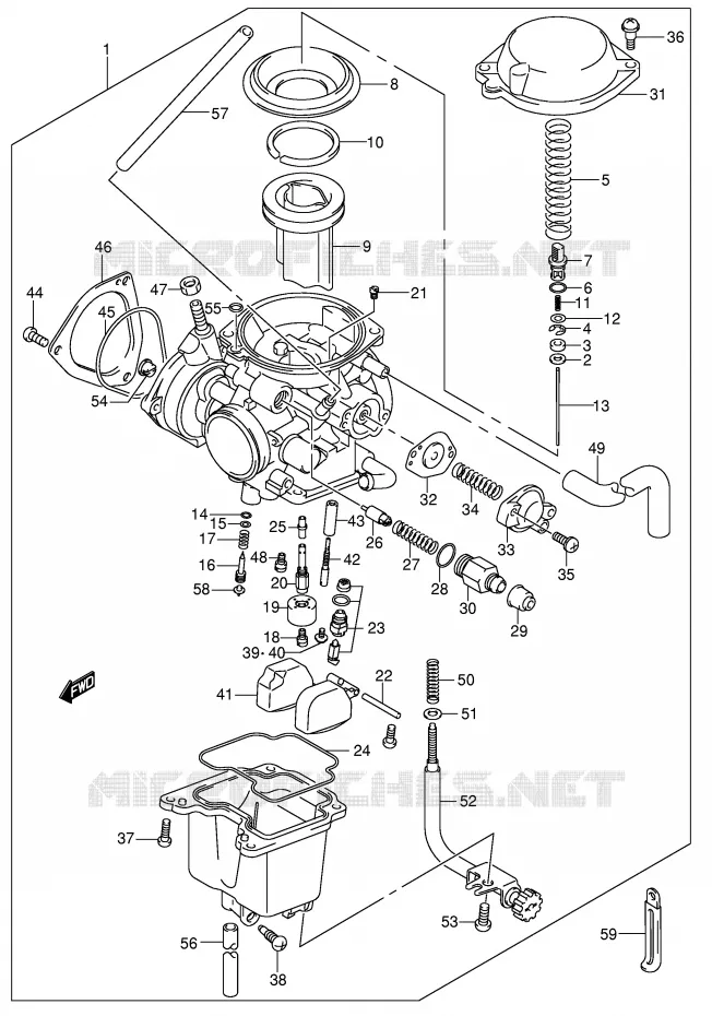 CARBURATOR Suzuki QUAD 400 QUADSPORT 2007  LT-Z400K7(E19)