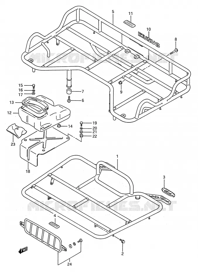 CARRIER (MODELE K/L/M/N/P/R/S) Suzuki QUAD 250 KINGQUAD 1991  LT-F4WDM(E28)