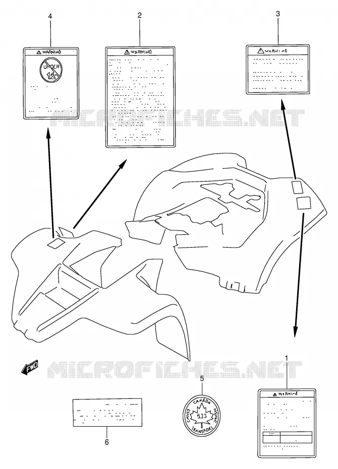 ETIKET (MODELE T/V/W) Suzuki QUAD 80 QUADSPORT 1998  LT80W(P3/P28)