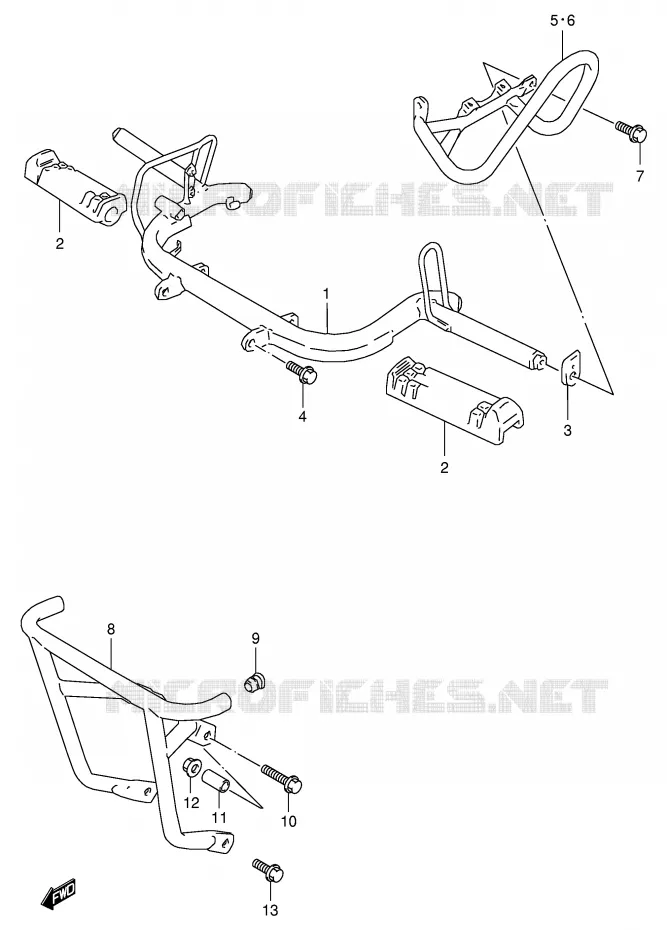 FOOTREST (MODELE K2/K3/K4/K5/K6 P3) Suzuki QUAD 80 QUADSPORT 2002  LT80K2(P3/P28)