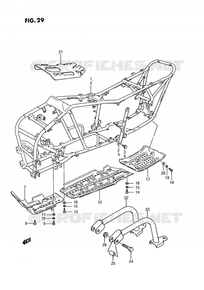 FRAME (MODELE H/J/K) Suzuki QUAD 250 KINGQUAD 1994  LT-F4WDR(E2)