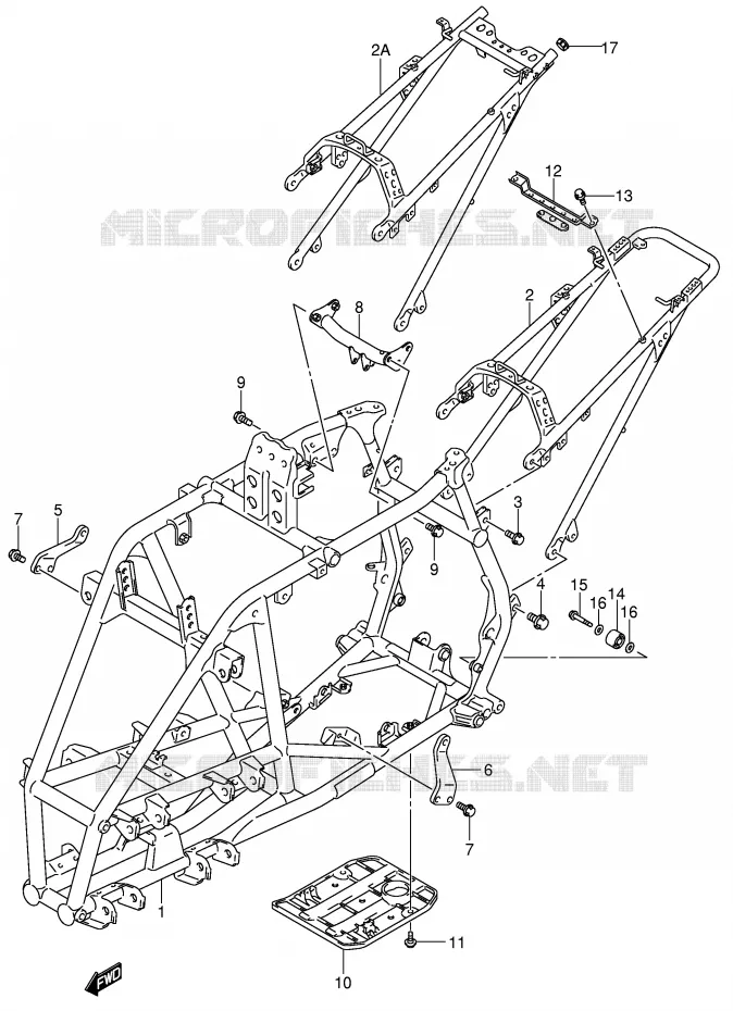 FRAME (MODELE K3/K4) Suzuki QUAD 400 QUADSPORT 2007  LT-Z400K7(E3/E28)