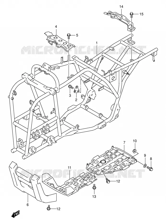 FRAME Suzuki QUAD 400 EIGER 2004  LT-F400FK4(P3/P28)
