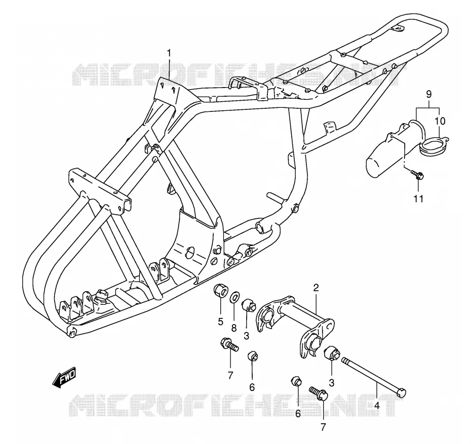 FRAME Suzuki QUAD 80 QUADSPORT 2004  LT80K4(P3/P28)
