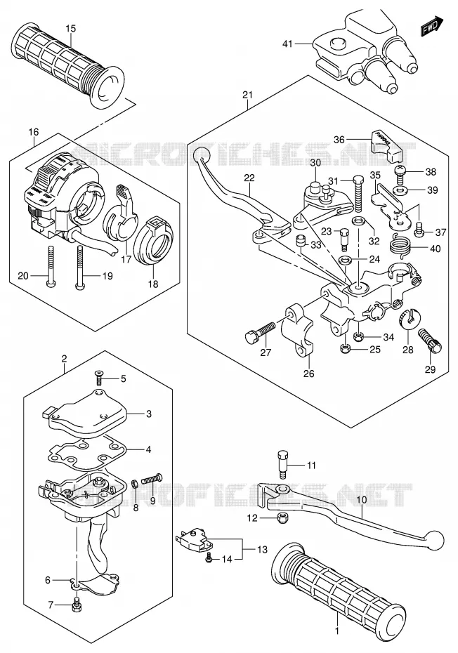 HANDGRIPS - LEVERS (MODELE K3) Suzuki QUAD 400 QUADSPORT 2004  LT-Z400ZK4(E3/E28)