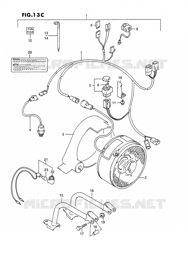 KOELVENTILATOR (MODELE M/N/P/R/S OPTIONNEL) Suzuki QUAD 250 OZARK 1990  LT-F250L(E2)