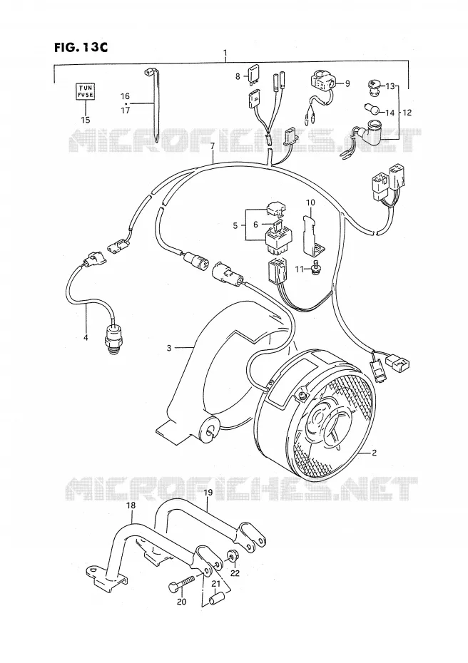 KOELVENTILATOR (MODELE N/P/R/S:OPTIONNEL) Suzuki QUAD 250 KINGQUAD 1994  LT-F4WDR(E2)