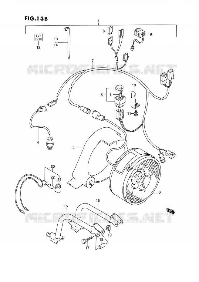 KOELVENTILATOR (MODELE N/P/R/S:OPTIONNEL) Suzuki QUAD 250 OZARK 1989  LT-F250K(E28)