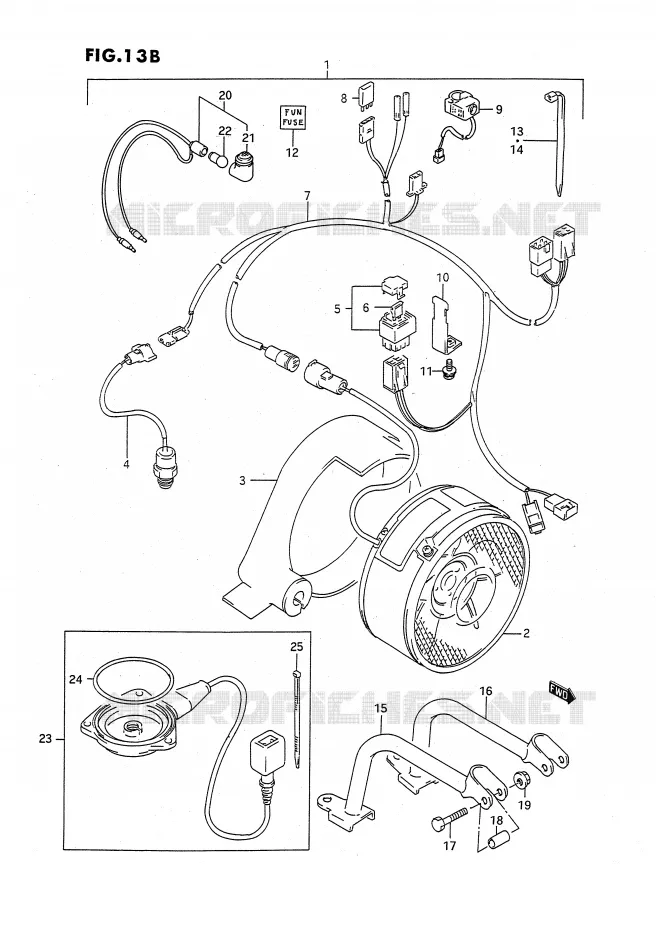 KOELVENTILATOR (MODELE N/P/R/S:OPTIONNEL) Suzuki QUAD 250 OZARK 1996  LT-F250T(E3)