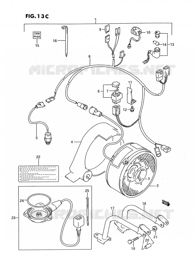 KOELVENTILATOR (MODELE T:OPTIONNEL) Suzuki QUAD 250 OZARK 1992  LT-F250N(E3)