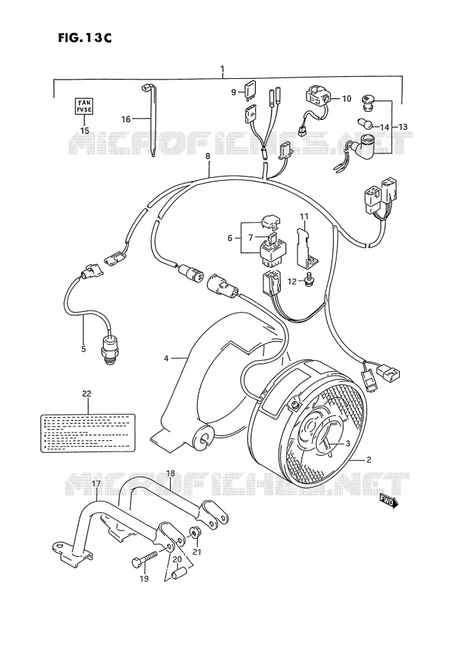 KOELVENTILATOR (MODELE T:OPTIONNEL) Suzuki QUAD 250 OZARK 1993  LT-F250P(E28)
