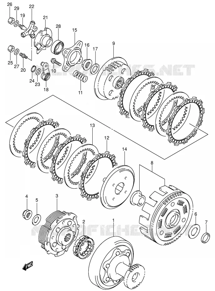 KOPPELING (MODEL K4/K5/K6/K7) Suzuki QUAD 400 EIGER 2006  LT-F400FK6(P24)