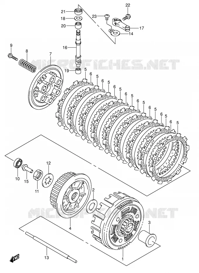 KOPPELING (MODEL K5/K6/K7) Suzuki QUAD 400 QUADSPORT 2003  LT-Z400K3(E3/E28)