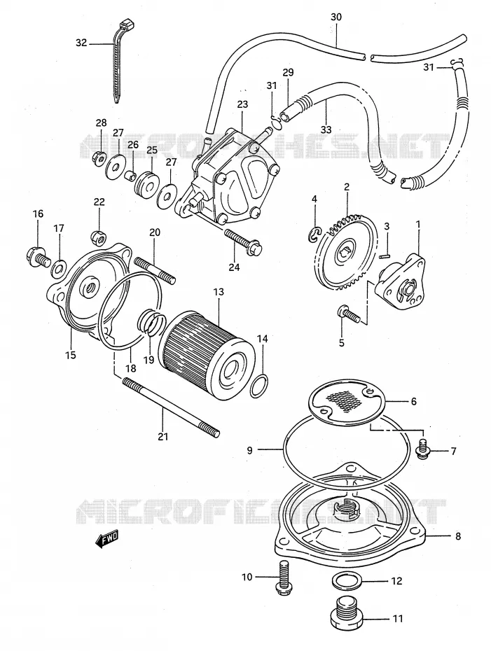 OLIEPOMP - FUEL PUMP Suzuki QUAD 300 KINGQUAD 1993  LT-F4WDXP(E28)