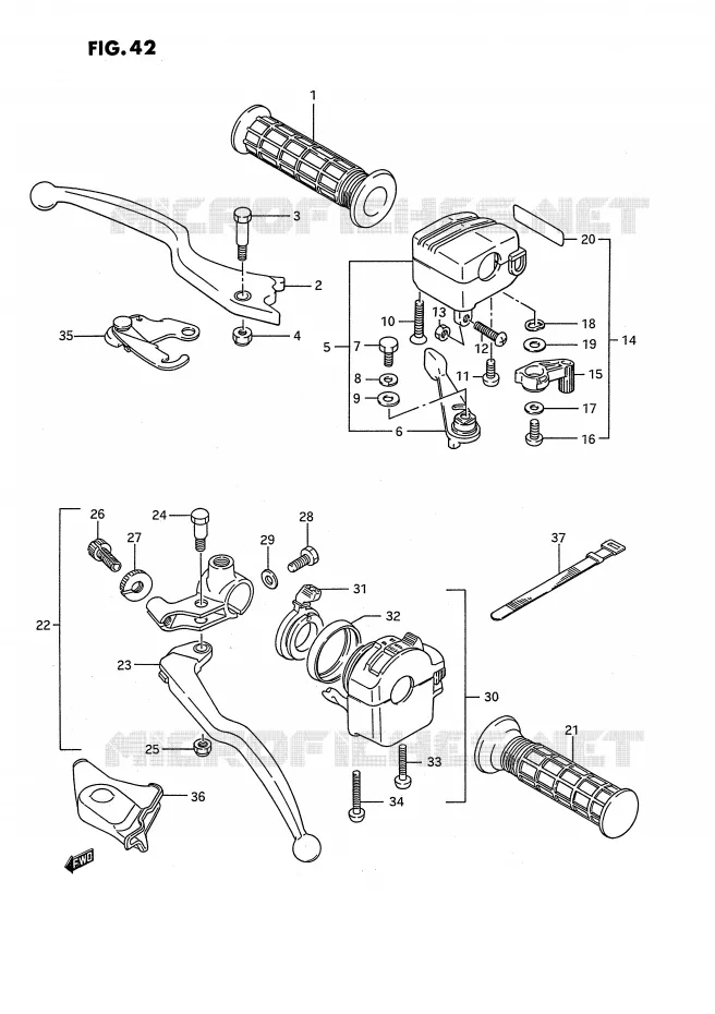 SCHAKELAARS (MODELE H/J/K/L/M/N/P/R E17,E24) Suzuki QUAD 250 KINGQUAD 1990  LT-F4WDL(E2)