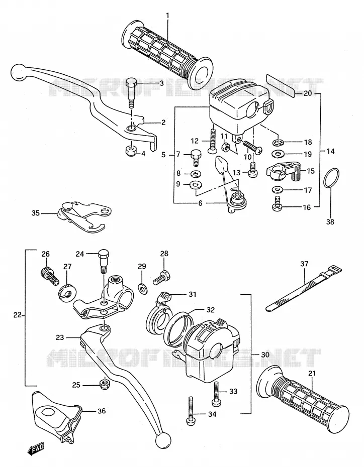 SCHAKELAARS (MODELE R/S) Suzuki QUAD 250 KINGQUAD 1988  LT-F4WDJ(E28)