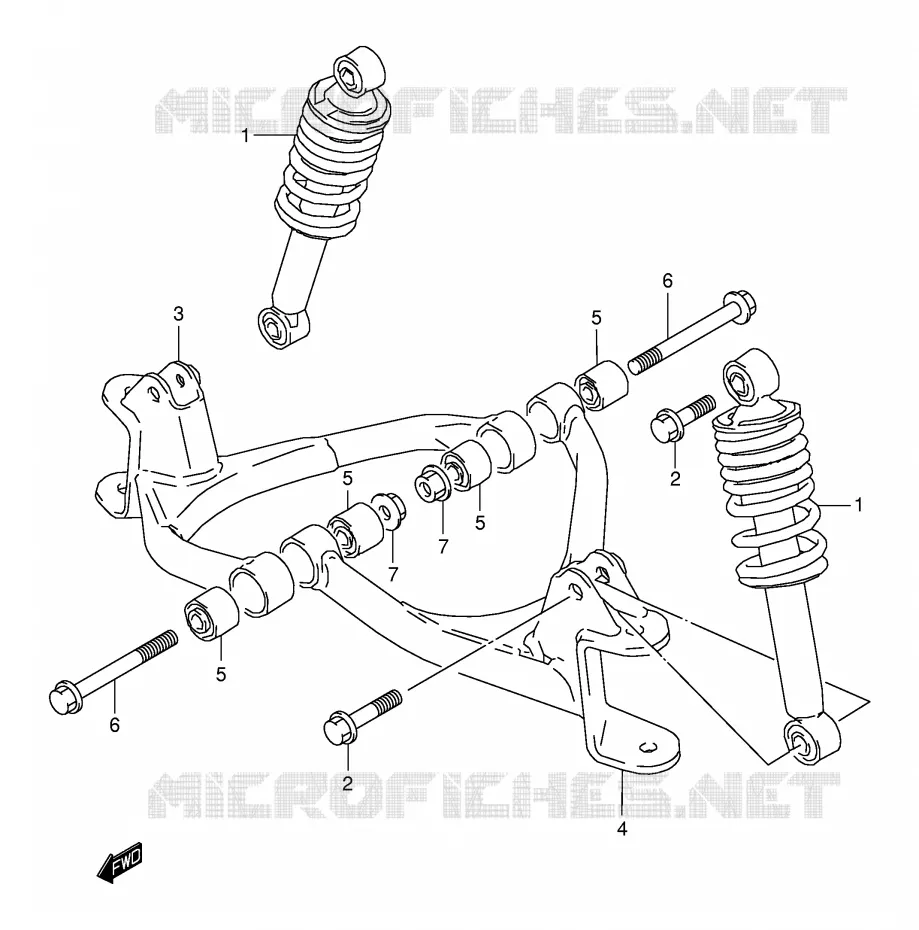 SCHOKDEMPER - VORKBEEN Suzuki QUAD 80 QUADSPORT 2003  LT80K3(P1)