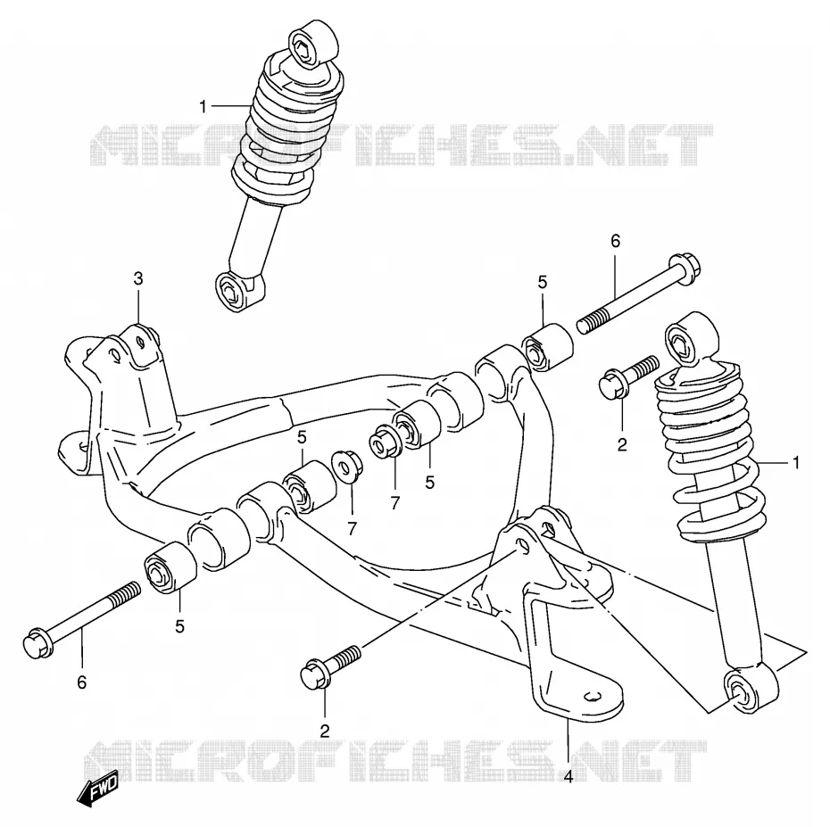 SCHOKDEMPER - VORKBEEN Suzuki QUAD 80 QUADSPORT 2006  LT80K6(P3/P28)