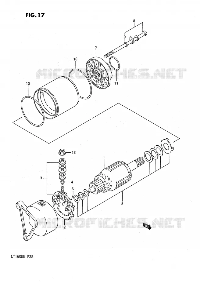 STARTMOTOR Suzuki QUAD 160 QUADRUNNER 1992  LT160EN(P28)