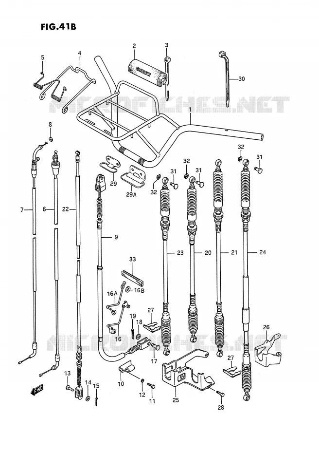 STUUR - KABELS (MODELE L/M/N/P/R/S) Suzuki QUAD 250 KINGQUAD 1987  LT-F4WDH(E2)