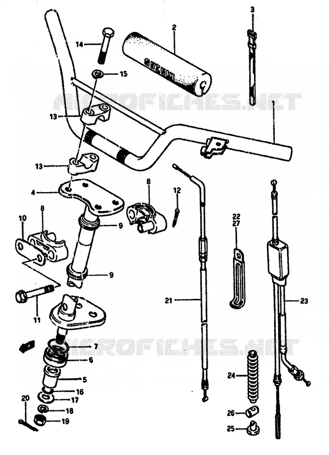 STUUR - STUURKOLOM Suzuki QUAD 50 MINIQUAD-SPORT 1987  LT50H(E/F/G/H/J/K)
