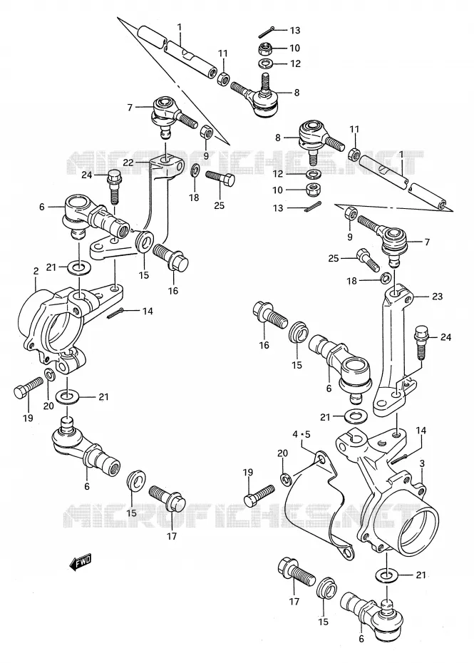 STUURINRICHTINGS - HUB Suzuki QUAD 250 KINGQUAD 1990  LT-F4WDL(E28)