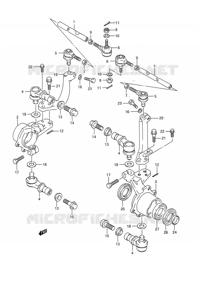 STUURINRICHTINGS - HUB Suzuki QUAD 300 KINGQUAD 1993  LT-F4WDXP(E28)