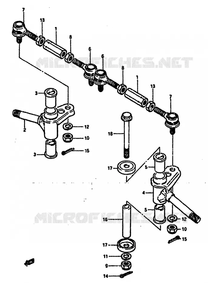 STUURINRICHTINGS - HUB Suzuki QUAD 50 MINIQUAD-SPORT 1984  LT50E(E/F/G/H/J/K)
