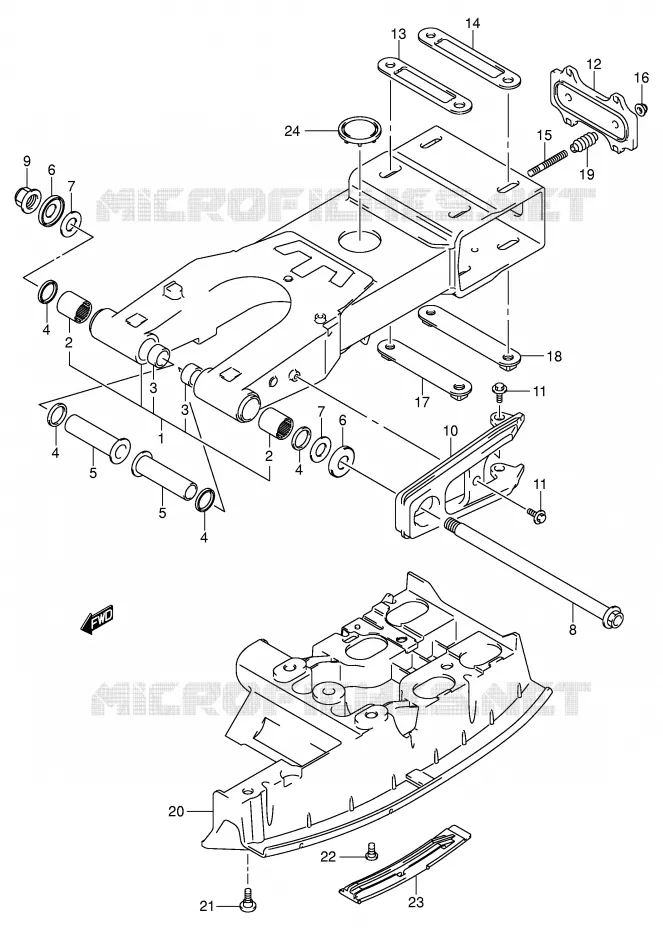 SWINGARM (MODELE K3~F.NO.32113657) Suzuki QUAD 400 QUADSPORT 2006  LT-Z400K6(E3/E28)