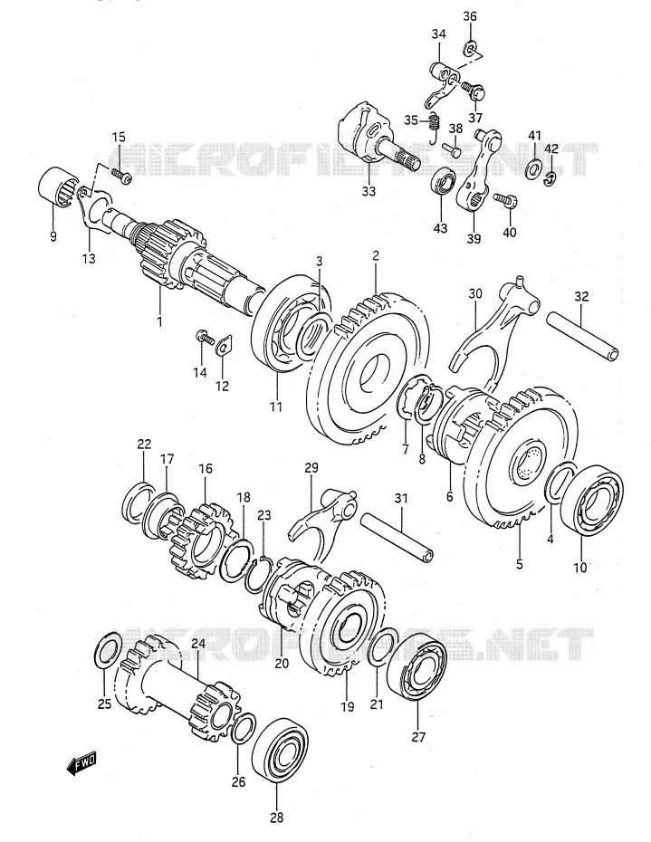 TRANSMISSION (2) Suzuki QUAD 300 KINGQUAD 1993  LT-F4WDXP(E28)