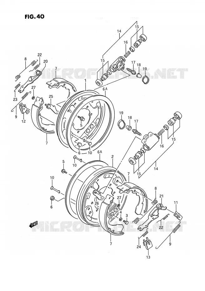 VOOR REM (MODELE H/J/K/L) Suzuki QUAD 250 KINGQUAD 1994  LT-F4WDR(E2)