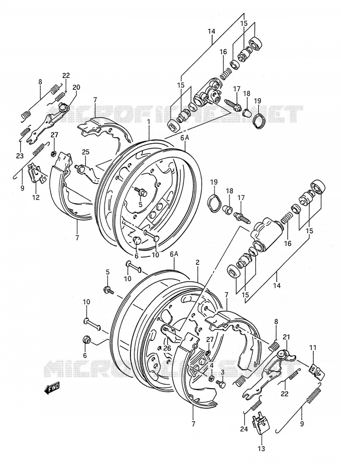 VOOR REM (MODELE H/J/K/L) Suzuki QUAD 250 KINGQUAD 1994  LT-F4WDR(E28)