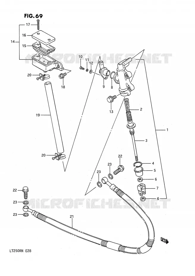 ACHTER HOOFDREMCILINDER (MODELE F) Suzuki QUAD 250 QUADRACER 1987  LT250RH(E28)