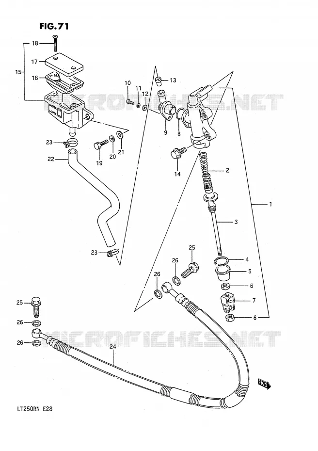 ACHTER HOOFDREMCILINDER (MODELE H/J/K/L) Suzuki QUAD 250 QUADRACER 1985  LT250RF(E28)