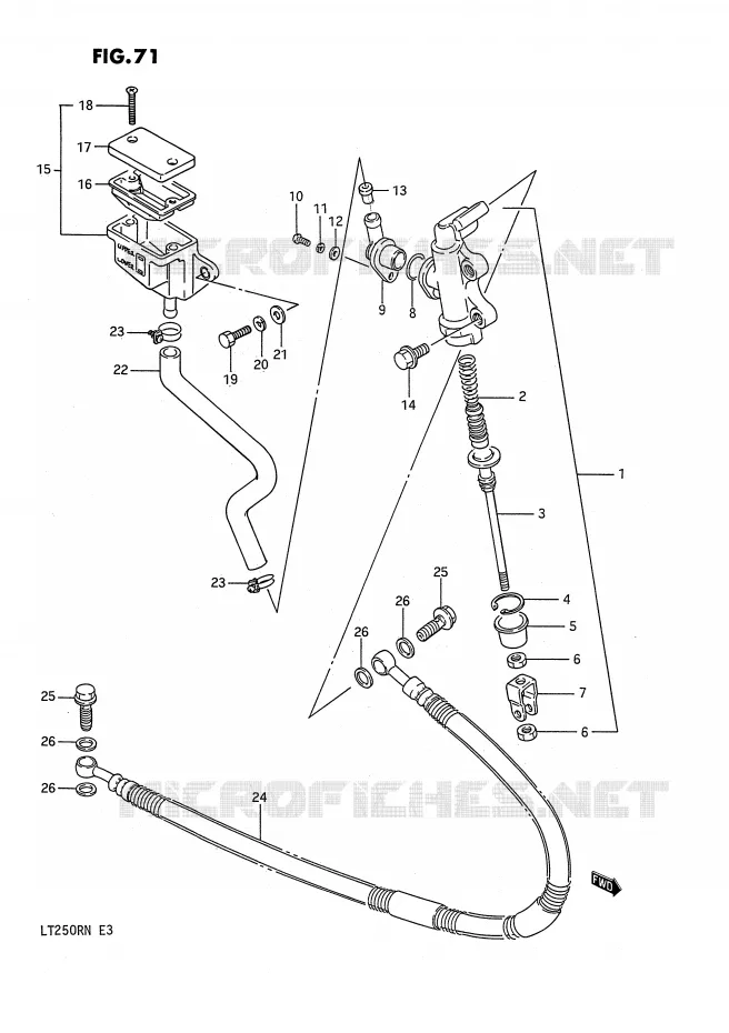 ACHTER HOOFDREMCILINDER (MODELE H/J/K/L) Suzuki QUAD 250 QUADRACER 1988  LT250RJ(E3)