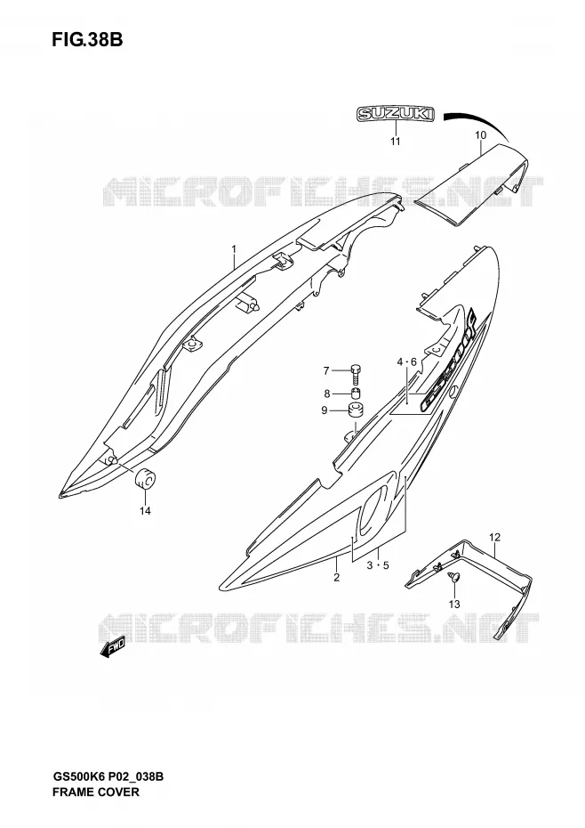 ACHTER KUIP  (GS500FK4/FUK4) Suzuki MOTO 500 GS-E 2005  GS500K5(P19)