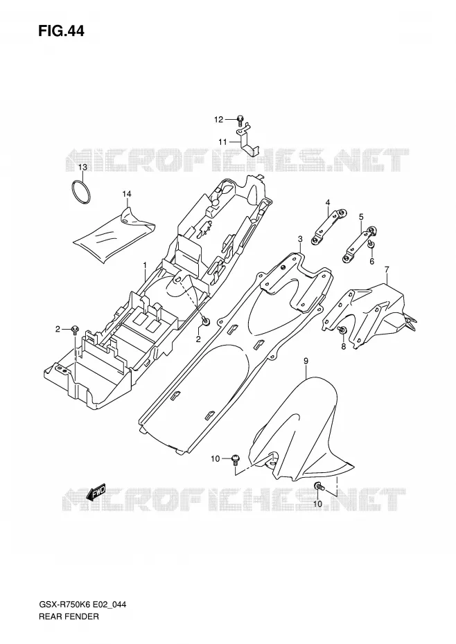 ACHTERSPATBORD Suzuki MOTO 750 GSX-R 2006  GSX-R750U2K6(E2)