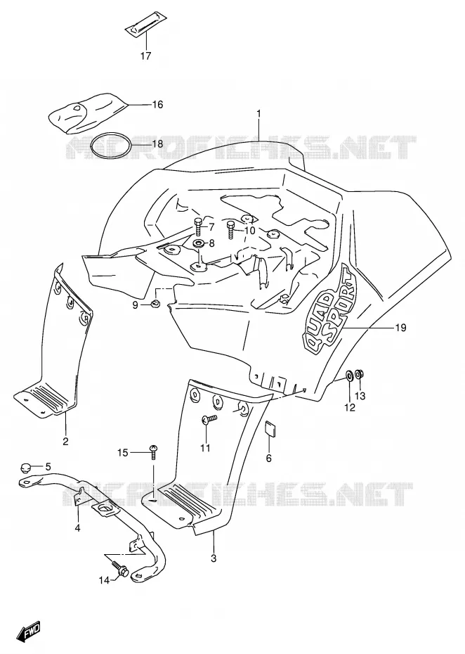 ACHTERSPATBORD Suzuki QUAD 80 QUADSPORT 2000  LT80Y(P3/P28)
