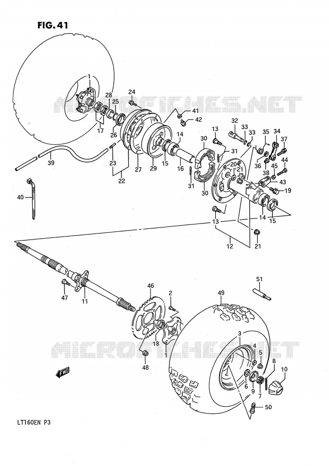 ACHTERWIEL Suzuki QUAD 160 QUADRUNNER 1989  LT160EK(P3)