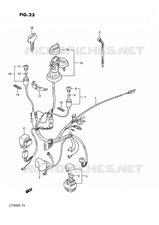 BEDRADING Suzuki QUAD 160 QUADRUNNER 1992  LT160EN(P3)