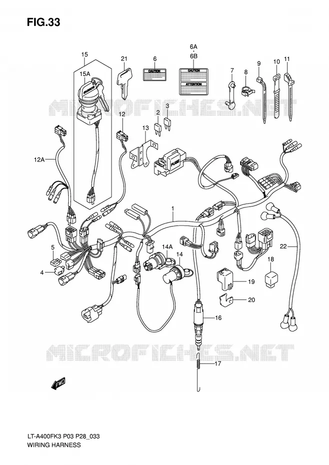 BEDRADING Suzuki QUAD 400 EIGER 2010  LT-A400FK6(P3/P28)