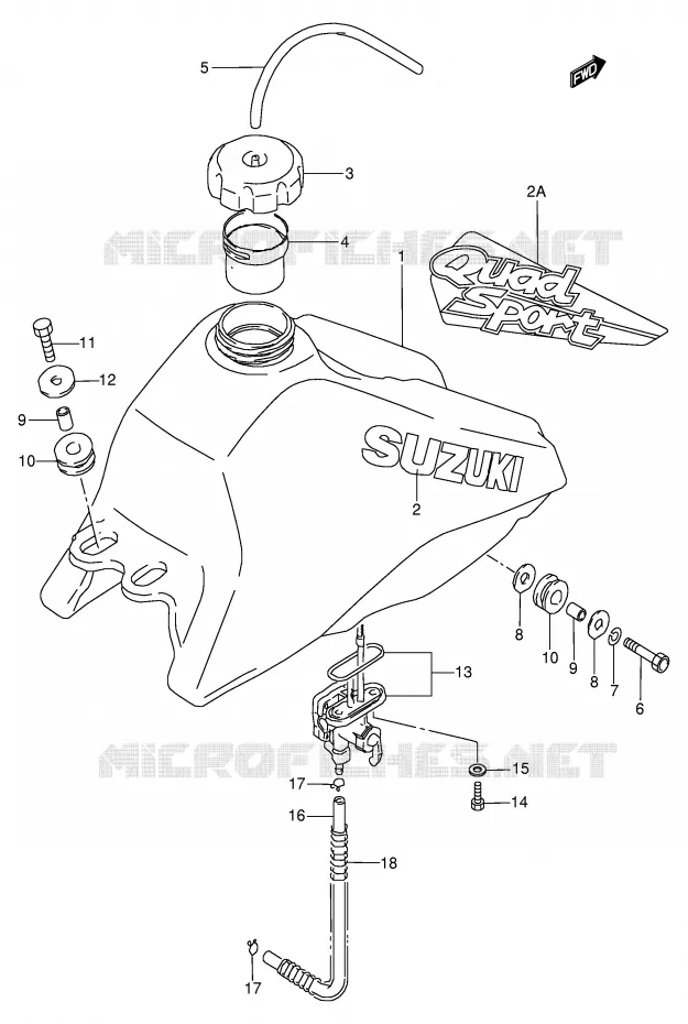 BENZINETANK Suzuki QUAD 80 QUADSPORT 2000  LT80Y(P3/P28)