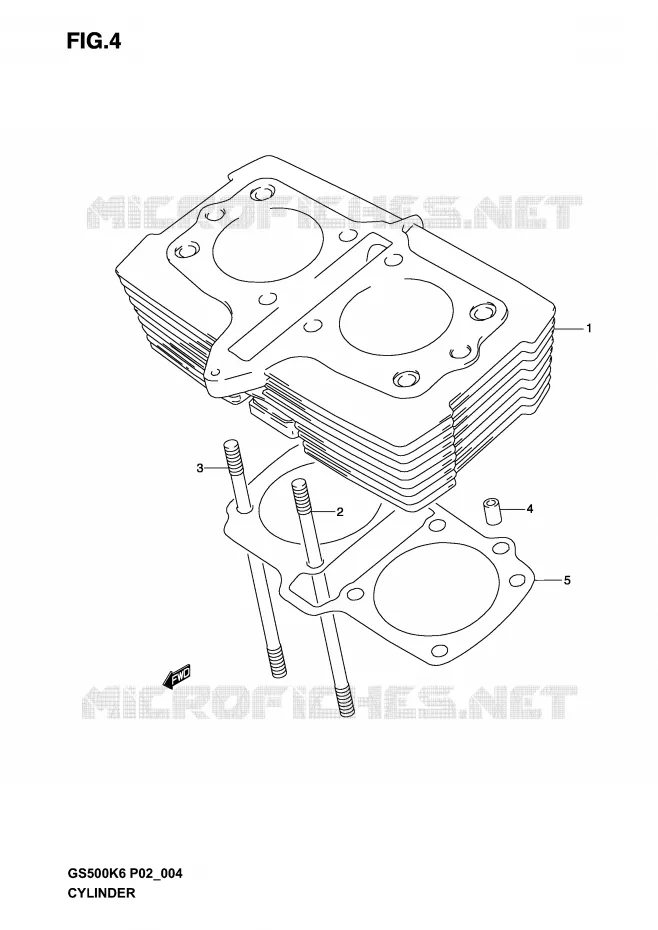 CILINDER Suzuki MOTO 500 GS-F 2005  GS500FK5(P19)