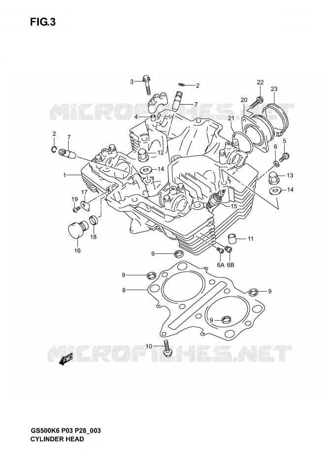 CILINDERKOP Suzuki MOTO 500 GS-E 2003  GS500K3(P3)