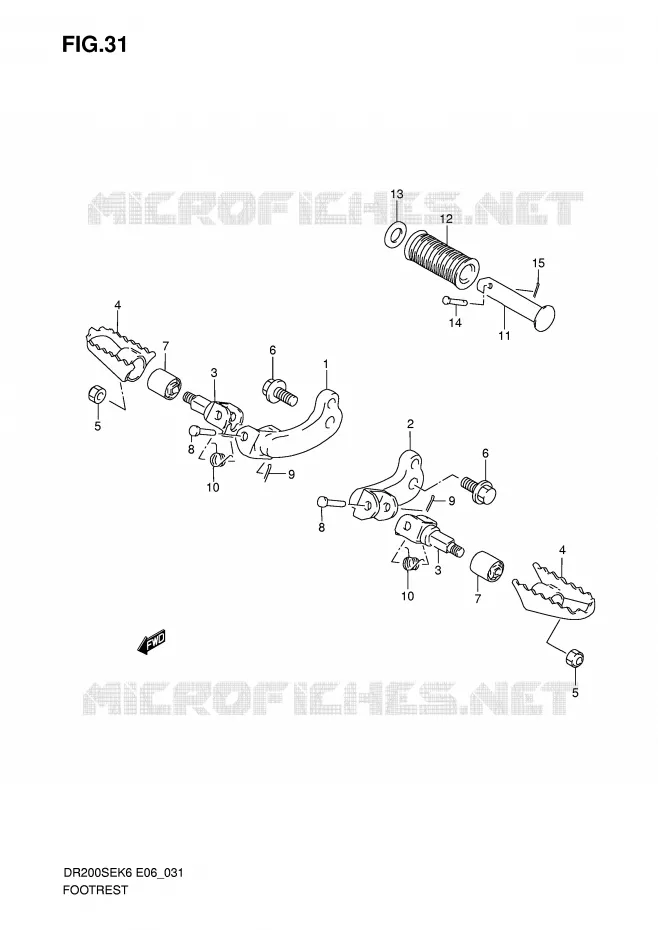 FOOTREST (E6) Suzuki MOTO 200 DR 2009  DR200SEK9(E6)