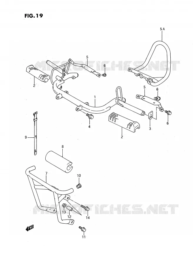 FOOTREST Suzuki QUAD 80 QUADSPORT 1992  LT80N(P3)