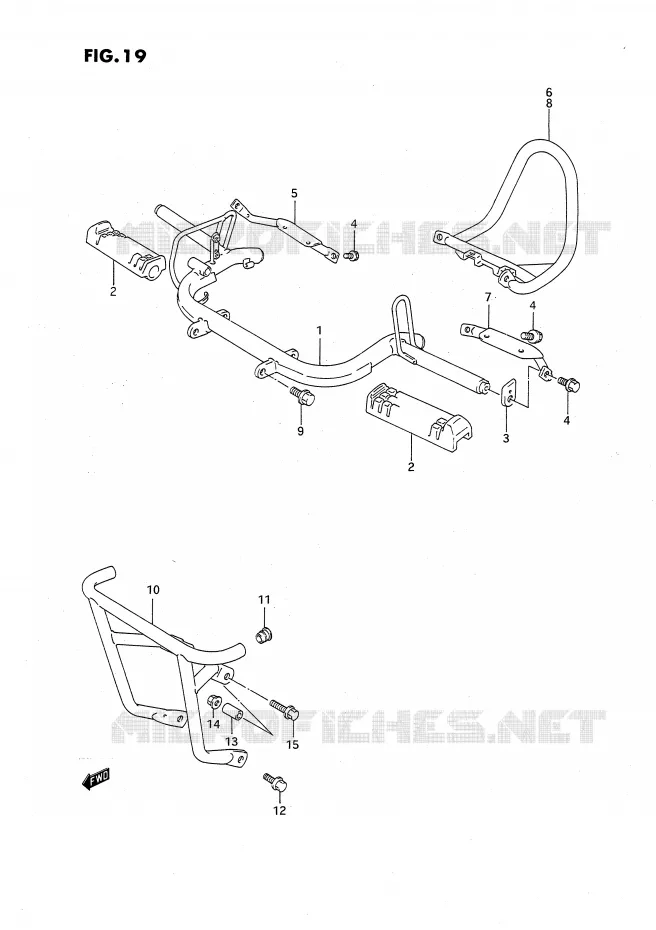 FOOTREST Suzuki QUAD 80 QUADSPORT 1993  LT80P(P1)