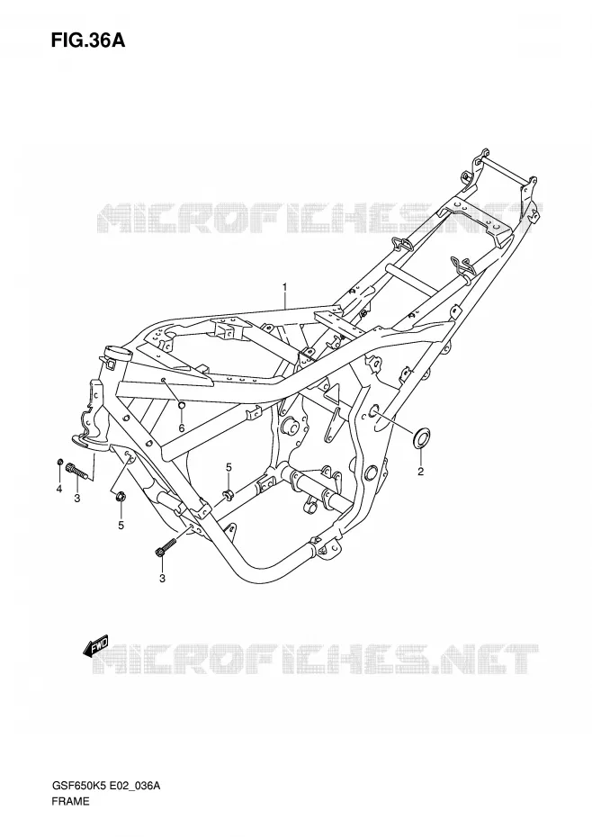 FRAME (MODELE K6) Suzuki MOTO 650 BANDIT 2005  GSF650SUAK5(E2)